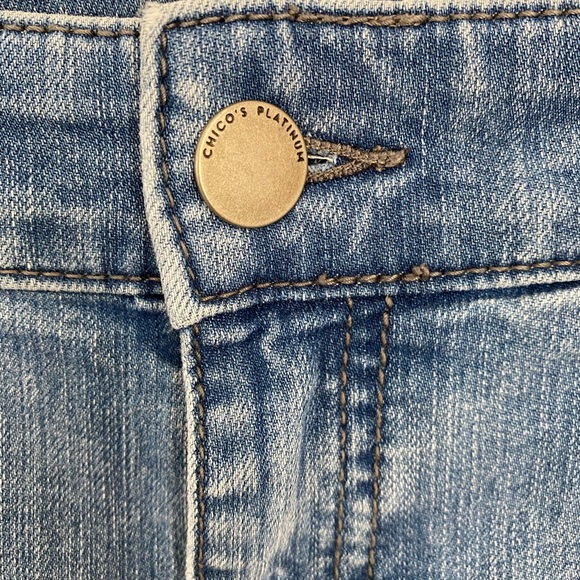 Chico's Platinum • Washed Blue Curvy Ankle Cropped Jeans - Picture 4 of 11